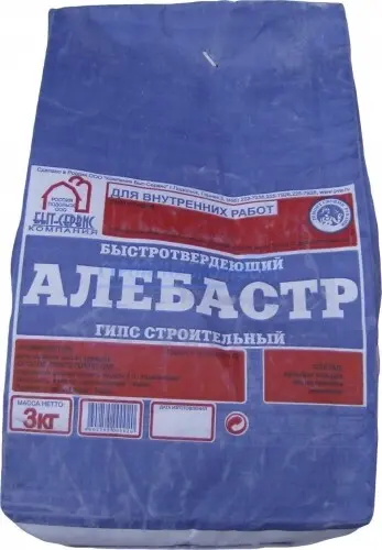 Быстротвердеющий гипс строительный (алебастр)