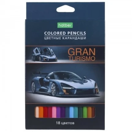 Фото для Карандаши цветные Hatber ECO Gran Turismo 18цв.