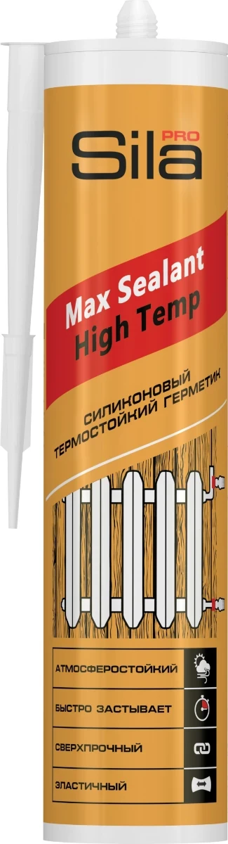 Фото для Герметик силиконовый Sila PRO Max Sealant High Temp, красный, термостойкий до 250 °C, кратковременно до 350 °C, 280мл