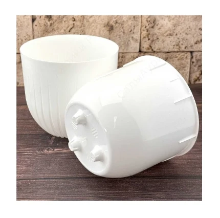 Фото для Горшок Альфа 6л белый с вкладкой d22, h20см