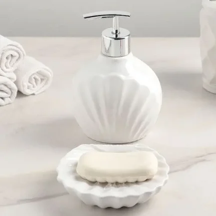Фото для Набор аксессуаров для ванной комнаты, 2 предмета "Ариэль", цвет белый