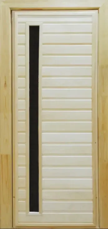 Фото для Дверь для бани 180х70 см Тип-2,3,5 со стеклом, липа