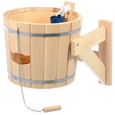 Фото для Русский душ 16 л, обливное устройство c пластиковой вставкой и наливным клапаном в коробке, липа