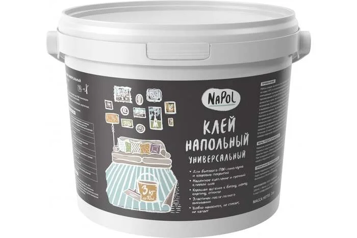 Клей 3 кг универсальный для напольных покрытий NaPol