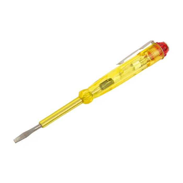 Отвертка индикаторная, желтая ручка 100 - 500 В, 140 мм, 56501