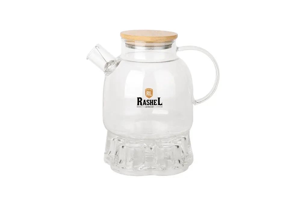 Чайник заварочный 1 л RASHEL с подставкой, стеклянный, R8351