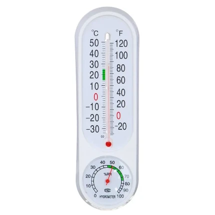 Фото для Термометр вертикальный, измерение влажности воздуха, 23x7см, пластик, 473-053