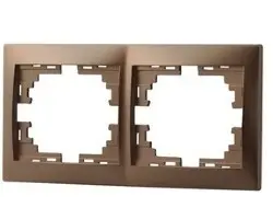 Рамка 2-местная горизонтальная светло-коричневый перламутр без вставки 701-3100-147