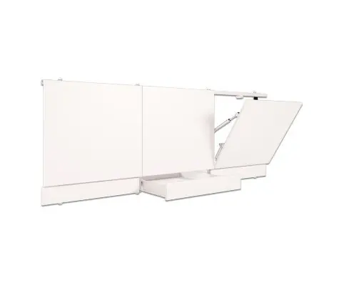 Водостойкий экран под ванну с дверцами Click-on и выдвижным ящиком 1,49м, белый
