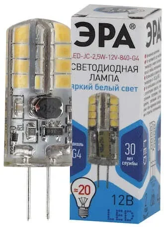 Фото для Лампа светодиодная ЭРА LED JC-2,5W-12V-840-G4, капсула, нейтральный