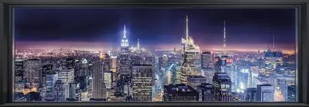 Панорамные фотообои Komar 4-877 Сияющий Нью-Йорк 368х127 см 4 части
