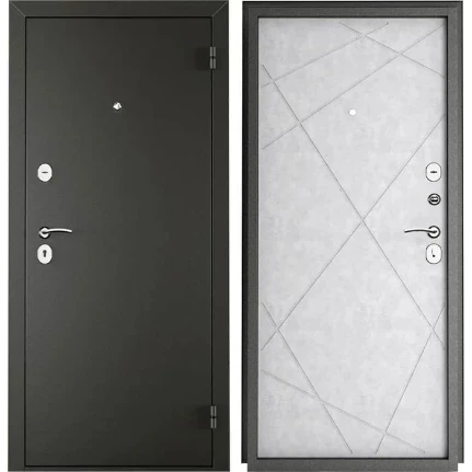 Фото для Дверь входная Титан Диагональ, правая, 960 мм Графит/Бетон снежный