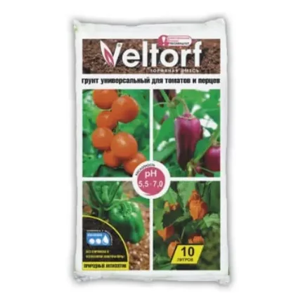 Грунт 10л универсальный для томатов и перцев, Veltorf
