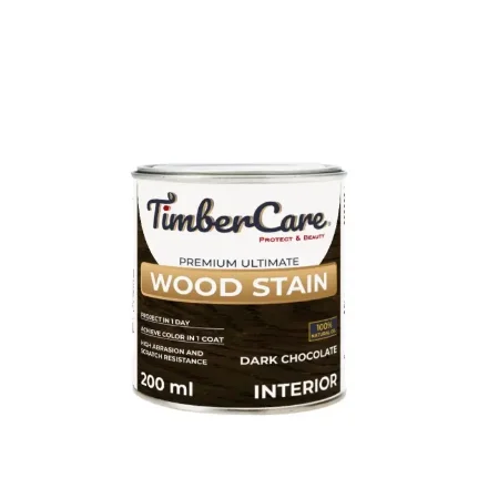 Фото для Масло тонирующее TIMBERCARE Wood Stain 2в1, темный шоколад 0,2л, 350089