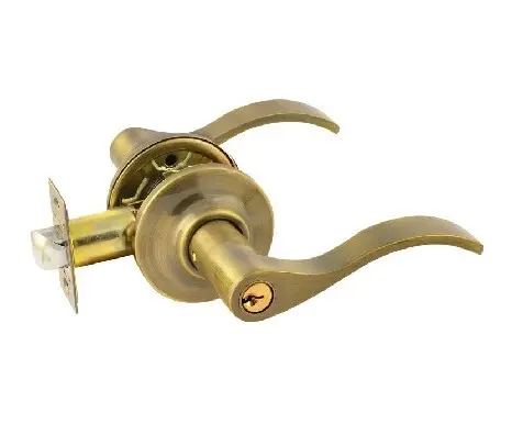 Ручка защелка Нора-М НН-01 с ключом и фиксатором, старая бронза (комплект - 2шт)