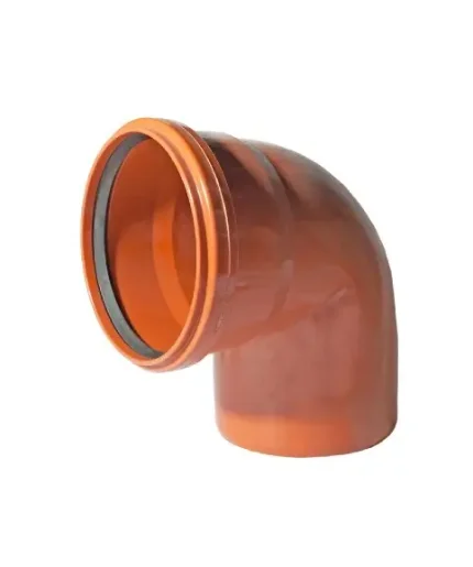 Фото для Отвод канализационный ПВХ Ду 160 мм 90° коричневый с кольцом