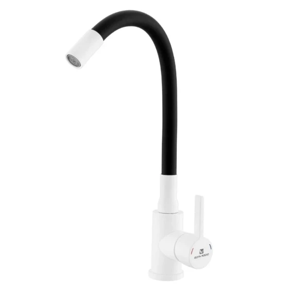 Фото для Смеситель для кухни Gota Rocio Black&White 016093 DW7105-Z13, с гибким силиконовым изливом 