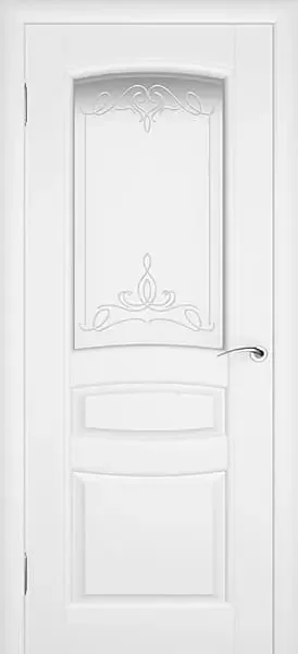 Межкомнатная дверь "Этюд" Белая эмаль с остеклением, 700х2000