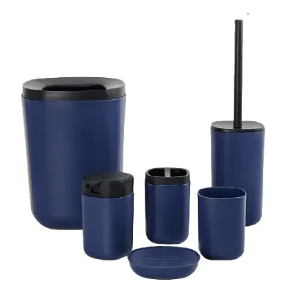 Фото для Набор аксессуаров для ванной комнаты, 6 предметов "Стиль", цвет синий