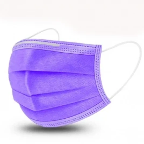 Маска одноразовая 3-х слойная фиолетовая 50 шт