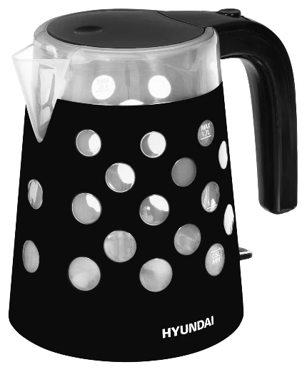Фото для Чайник Hyundai HYK-HYK-G2012 1.7л. 2200Вт черный/прозрачный (пластик)