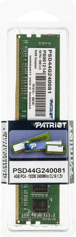 Фото для Память DIMM DDR4 4Gb 2400MHz Patriot PSD44G240081