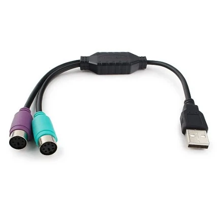 Фото для Переходник (разветвитель) x2 PS/2 => USB Gembird UAPS12-B черный, 2xPS/2 /AM, блистер