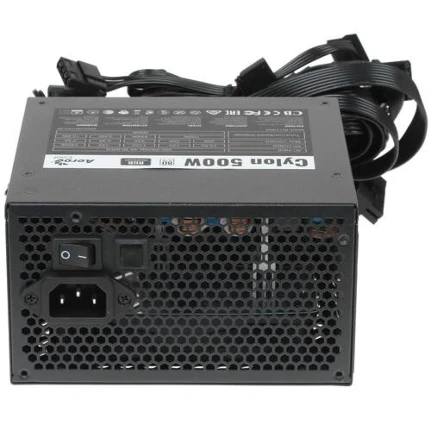 Фото для Блок питания 500Вт Aerocool CYLON 500 80+ (24+4+4pin) 120mm fan color 5xSATA RTL APFC 80 PLUS WHITE