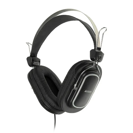 Фото для Наушники+микрофон A4 Tech HS-200 черные, 2.2м мониторные оголовье,20Гц-20КГц