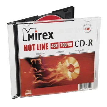 Фото для Диск CD-R 700Mb 48x Mirex HotLine тонкий пластик UL120050A8S 1 шт
