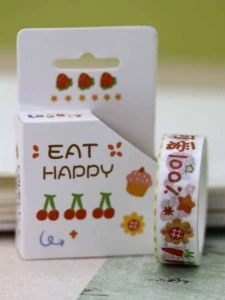 Фото для НАБОР ДЛЯ ТВОРЧЕСТВА ЛЕНТА КЛЕЙКАЯ EAT HAPPY 15ММх5М 