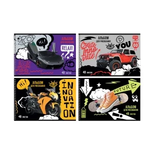 Фото для АЛЬБОМ ДЛЯ РИСОВАНИЯ НА ГРЕБНЕ 48 ЛИСТОВ "БУДЬ СМЕЛЕЕ" 