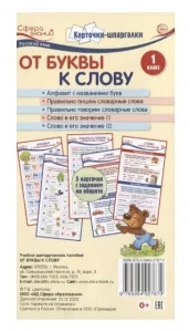 Фото для КАРТОЧКИ ШПАРГАЛКИ "ОТ БУКВЫ ЗВУКИ К СЛОВУ РУССКИЙ ЯЗЫК 1 КЛАСС"