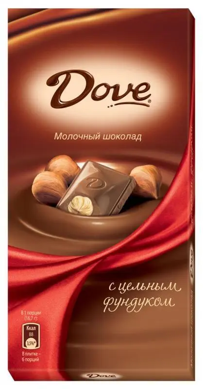 Шоколад "Dove" с цельным фундуком