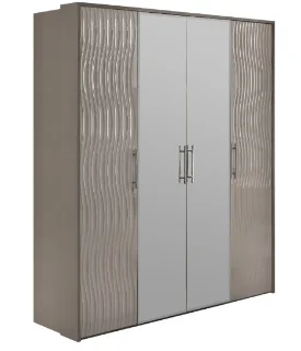 Шкаф "ГРАВИТА" 4-дверный серый камень глянец