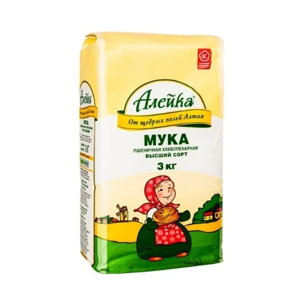 Фото для Мука Алейка 3кг пшеничная в/с Алтай*3