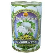 Фото для Грибы Золотая долина 425мл шампиньоны целые ж/б*24 Китай