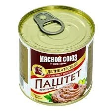 Фото для Паштет Мясной союз 240гр деликатесный с говяжей печенью ж/б с/к*20