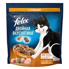 Фото для Корм д/кошек Феликс Двойная вкуснятина 600гр Птица сух*8
