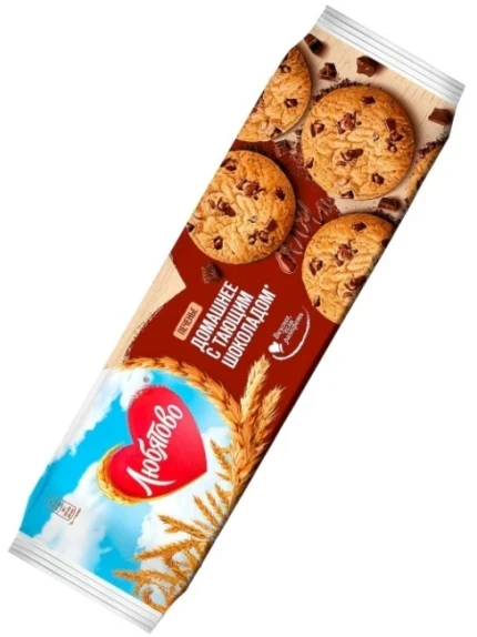 Фото для Печенье Любятово 156гр сдобное Домашнее с шоколадом*16