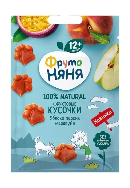 Фото для Фруктовые кусочки ФрутоНяня 15гр яблоко/ персик/ маракуйя саше*40