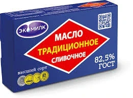 Фото для Масло сливочное Экомилк 330гр традиционное 82,5%*8 (БЗМЖ)