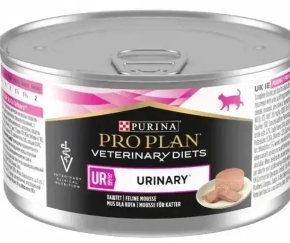 Про План Veterinary Diets Urinary, влажный корм д/кошек для лечения МКБ, с индейкой 195 г (паштет)