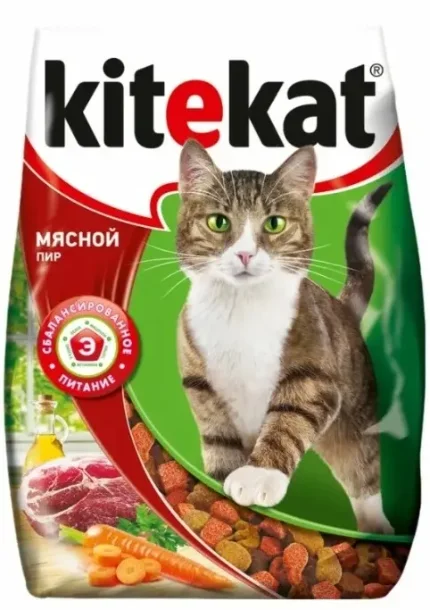Фото для Kitekat Корм сухой для взрослых кошек, мясной пир, 350 г