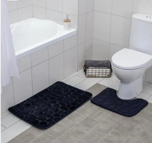 Фото для Набор ковриков для ванны и туалета КАМНИ 40х50 см/50х80 см обьемные 2 шт