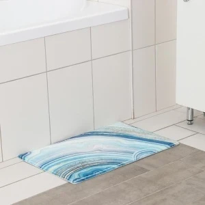 Фото для Коврик для ванной флис 40х60 см КАМЕНЬ голубой