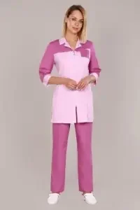 Фото для Костюм мед. жен. 161ТСА цв.(пепел. роза+брусн), р.42/164 РАСПР(ЧЗ)