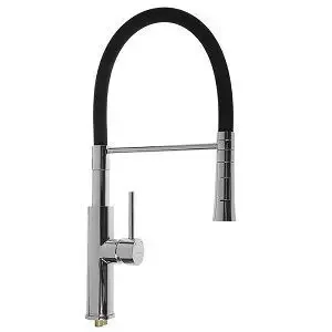 Фото для Смеситель для кухни Accoona рычажный, латунный корпус, гибкий черный излив