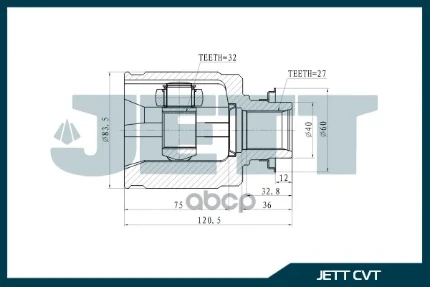 Фото для Шрус Ho Cr-V Re4 44310-Swa-305 Jett V40-3013 Перед. Правый Внутр. JETT арт. V40-3013