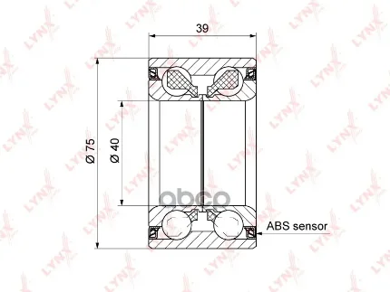 Фото для Подш Д 40x75x39 90043-63363/90063-40079 Lynx Wb1330 (Vitz, Ractis, Belta) [90363-40079] LYNXauto арт. WB1330